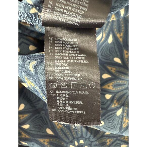 H&M Size 4 Floral Print Casual V Neck Sleeveless Top Pullover Blouse Hi Lo - Picture 7 of 8